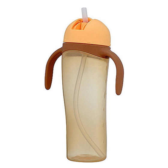 Beiqin Japanese original baby penguin straw cup double-handle baby learning cup 3 color kettle 330ml drinking cup
