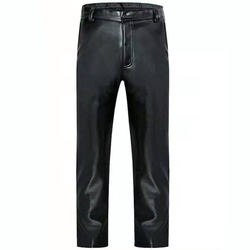 Autumn Winter Men's Leather Pants Plus Velvet Thickened Motorcycle Work Pants Large Size