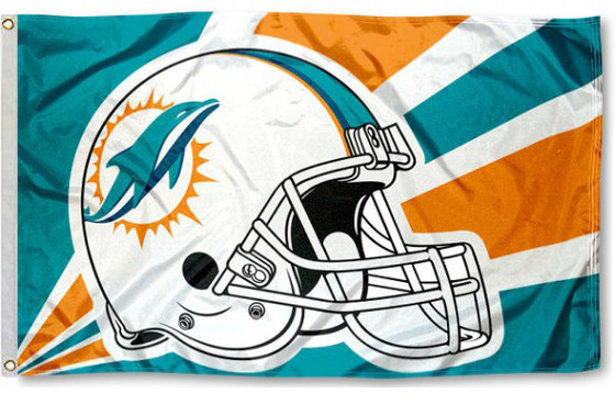 外贸橄榄海豚队户外旗帜NFL Miami Dolphins Helmet Flag