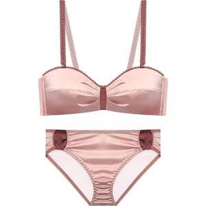 
Baoshiyan sexy French underwear for women with small summer breasts, flat breasts, thin steel ringless girl bra set