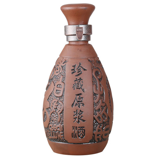 陶器ワインボトル 500ml - 陶製瓶、アンティークデザイン密閉