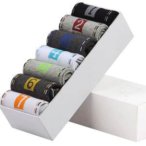 Seven-day socks men's socks weekly short socks boat socks breathable autumn and winter cotton socks four seasons sports low-top men's and women's socks thin
