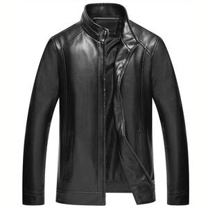 
Haining is really good leather jacket for men, soft leather leather jacket for middle-aged and elderly fathers in autumn and winter winter jacket plus velvet thickened