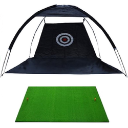 Indoor Golf Equipment Practice Device Home Practice Net Hit Pad Set Golf Hit Cage Training Carpet