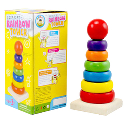Children's Rainbow Tower Set Tower Stacking Music Set Column Building Blocks Early Teaching Aids 1-2-3 Years Old Baby Educational Toys