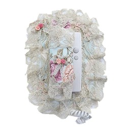 European Doorbell Cover Dust Cover Home Decorative Wall Sticker Embroidered Lace Intercom Video Phone Cover Protective Cover
