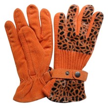 Леопард Женские модные теплые перчатки Чистая хлопчатобумажная шерсть обычный красный оранжевый черный фиолетовый