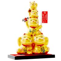 Japanese Pharmacist Kiln Seto-yaki Golden Stacked Arhat Cat Lucky Cat Ornaments Opening Fortune Birthday Wedding Gift