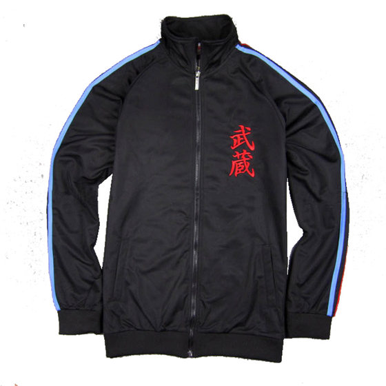 Football Embroidery Musashi # 14 Young Player Mitsugi Jun Black Long sleeved Vintage Hoodie Japanese Football Team Warm Up Coat