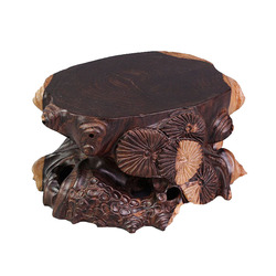 Root Carving Natural Solid Wood Wood Carving Mahogany Stone Teapot Base Round Rectangular Flower Pot Ornaments With Shaped Base