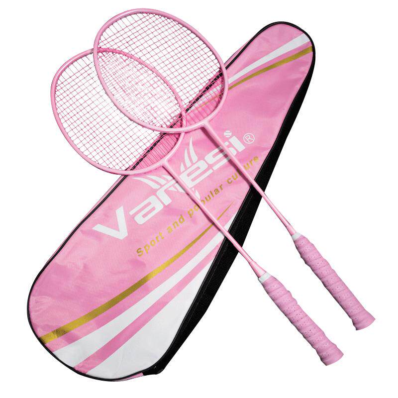 Pink Badmiton Racket Varesi Double Shot Carbon Fiber Badminton Racket - Pink