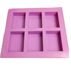 Rectangular Square Handmade Soap Diy Food Silicone Mold 6 In A Row 100g Easy Demoulding Baking Tool