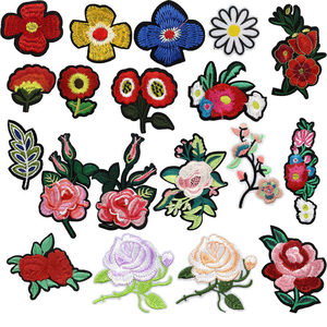 
Rose flower embroidery patch jeans jacket hole patch applique clothes down jacket decorative embroidery patch