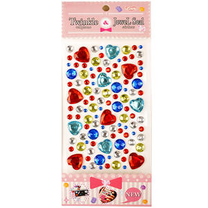 
Children's crystal diamond gem three-dimensional sticker stars love five-pointed star small painting shiny mobile phone case decoration sticker