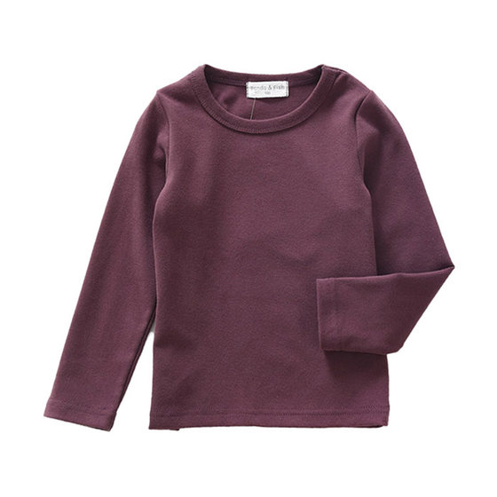 Children's cotton cotton bottoming shirt in children's long -sleeved T -shirt boys and girls, candy color Shandong online shop children's clothing store

