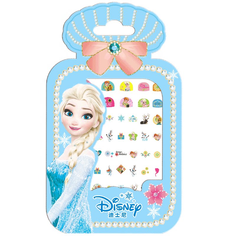 Disney Princess Elsa Nail Stickers for Girls - Frozen Cartoon Nail Art