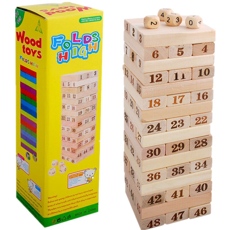 Wooden Number Stacking Toy - Layered Building Blocks