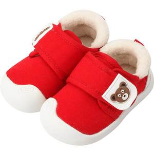 Baby cotton shoes female 01-1-3 years old children 2 winter plus velvet thickened baby boy shoes soft soles learn baby shoes