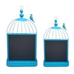 Metal Message Board Pastoral Small Blackboard Wrought Iron Birdcage Creative Decorative Blackboard Storage Wall Hanging Potted Flower Stand Storage
