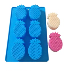 Xj293 Silicone Cake Mold Handmade Soap Mold Six-connected Pineapple Mold 6-hole Pineapple Mold Food Grade