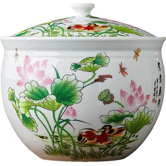 Happy Jingdezhen Porcelain Ceramic Rice Jar with Lid - Piggy Bank Rice ...
