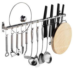 Kitchen punch-free stainless steel strong adhesive hook rack