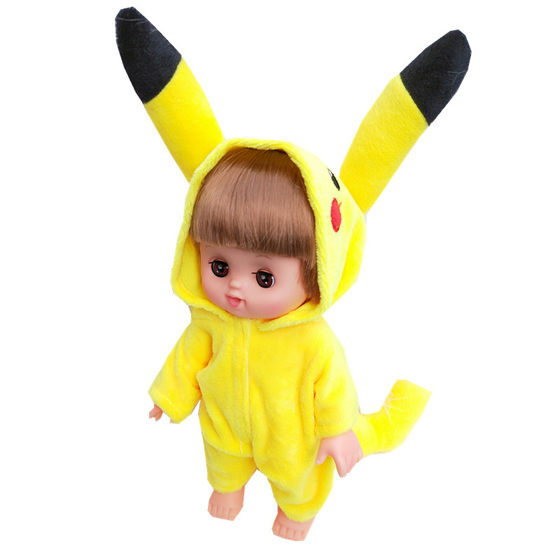 
Mi Xiaomeile doll suitable for autumn and winter coat jeans exposed suit handmade plush rabbit Pikachu clothes