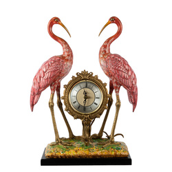 Julianne American Countryside European Luxurious Red Crane Decoration Clock Villa Craft Ornaments Home Decoration