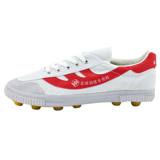 Double Star Genuine Football Sneakers Canvas Football Training Shoes Two -star Big White Foot White Football Shoes Beef tendon glue nail