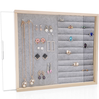 Solid Wood Earring Rack: Dust-Proof Jewelry Storage Box