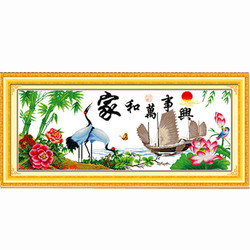 Home And Everything Prosper, Crane, Longevity And Prosperity, Cross-stitch Finished Product, Living Room Decoration Painting, Crafts, Welcoming Pines, Framed