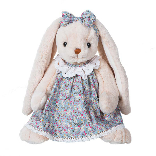 Gabriel Plush Bunny Doll - Floral Dress - Soft Comfort Toy
