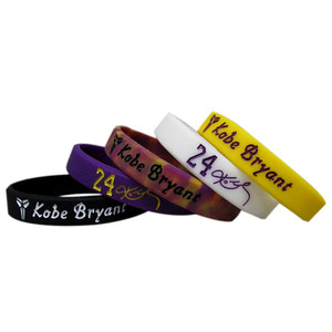 
Kobe Bryant signature bracelet Lakers star Kobe No. 24 NBA basketball black Mamba sports wristband