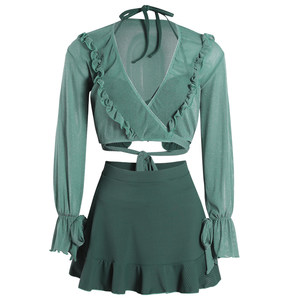 MISS MiST Mihua Hot Spring Swimsuit Female Fairy Fan Gang Gathering Gathering Belly Skin Skirt Bikini Four -piece
