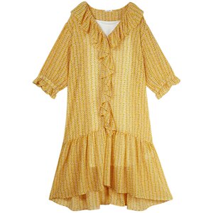 UGIZ summer new Korean version women's chiffon dress with ruffle fresh midi skirt for women UBOD927
