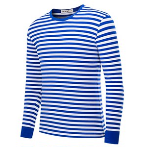
Domestic sea soul shirt long-sleeved T-shirt men's and women's classic blue and white striped slim body shirt couple bottoming shirt spring and autumn