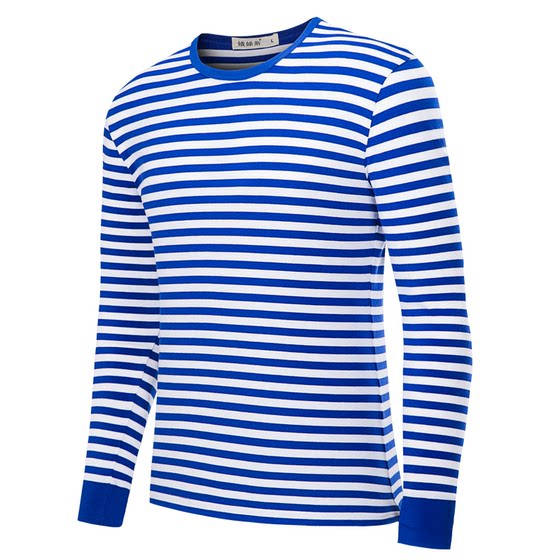 
Domestic sea soul shirt long-sleeved T-shirt men's and women's classic blue and white striped slim body shirt couple bottoming shirt spring and autumn
