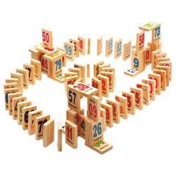 Literacy Building Blocks Children's Toys Educational Early Education Chinese Characters Domino Wooden Double-sided Domino Digital Toys