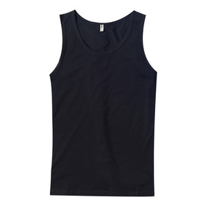 Men's custom slim fit vest with a solid color cotton sports stretch versatile men's sleeveless T-shirt and a trendy bottom layer