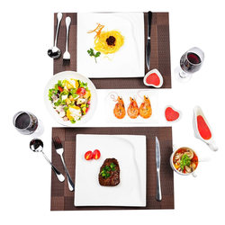 Steak knife and fork double European style small luxury couple's plate