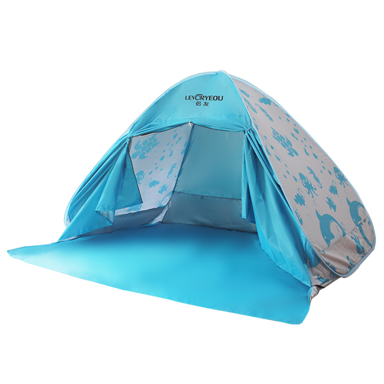 ビーチテント 4人用、自動ポップアップ式サンシェルター