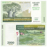 [Африка] Новый UNC Madagascar 2000 Memorial Banknotes 2007 P-93