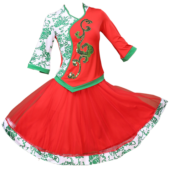 Blue & White Porcelain Dance Costume - Women's Square Dance Outfit