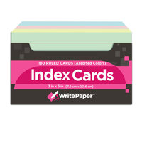 Caesar American Index Card Note Paper - Color Horizontal Line Card Paper, 210 Sheets, 110g/㎡