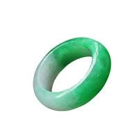 Natural Ice Species Sun Green Floating Flowers Purple Spring Black Chicken Jade Ring Finger Live Male And Female Models Certificate