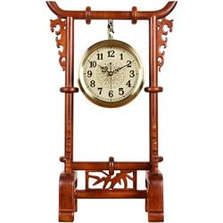 Chinese Style Solid Wood Antique Table Clock Chinese Style Classical Silent Desk Pendulum Clock Personalized Home Desk Clock Atmospheric Quartz Clock