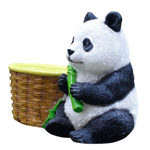 
Outdoor garden simulation panda small ornaments flower vat courtyard cartoon animal resin decorative balcony succulent flower pot