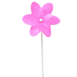 Outdoor Sports And Leisure Six-leaf Flower Small Windmill Solid Color Kindergarten Windmill Children's Toy Windmill Diy Large Windmill