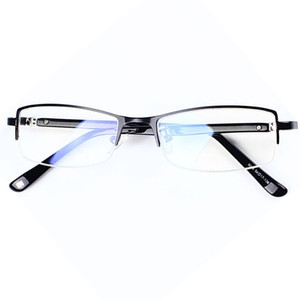 Ultra light aviation aluminum magnesium glasses, myopia half frame glasses, men's finished product with anti radiation blue light of 100/200 degrees