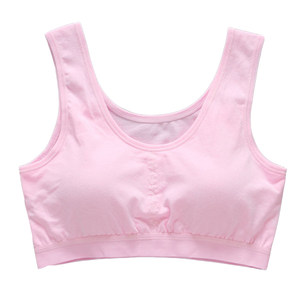 Summer pure cotton girl no steel ring texture period, thin primary and secondary school student underwear vest sleep comfortable